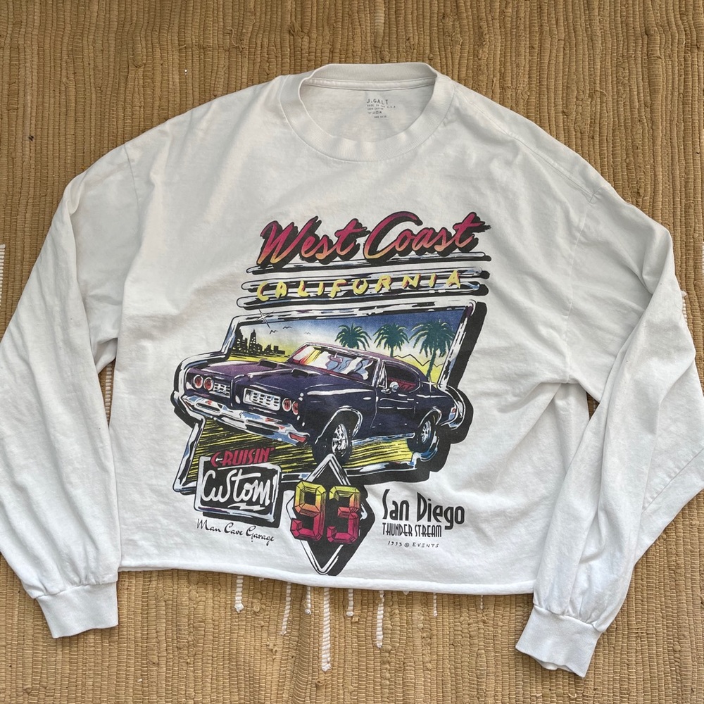 Brandy cropped long sleeve graphic shirt